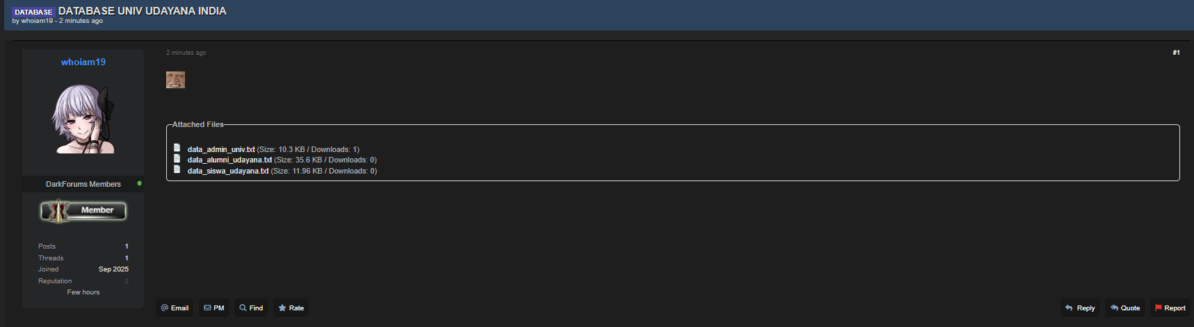 印度一所身份不明的大学涉嫌数据泄露-xLab 威胁情报