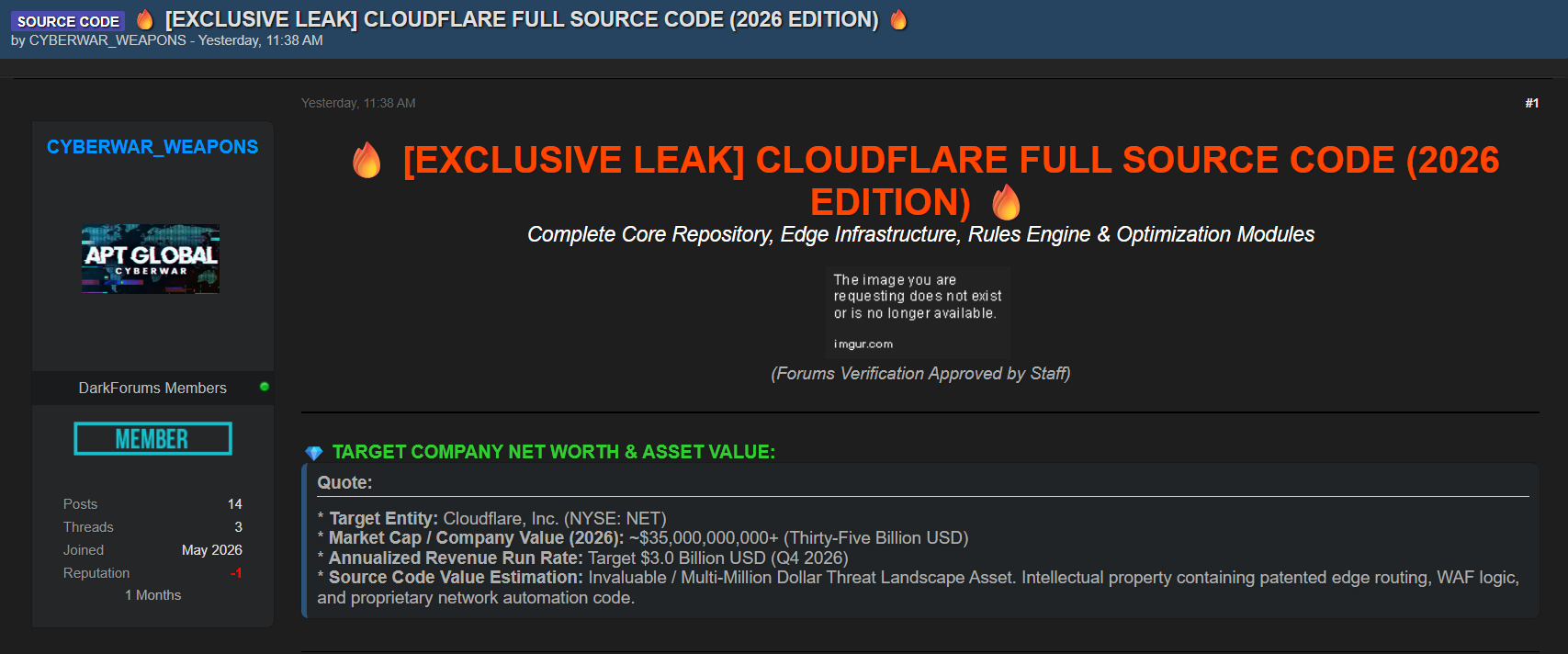 Alleged data breach of Cloudflare, Inc.-xLab 威胁情报