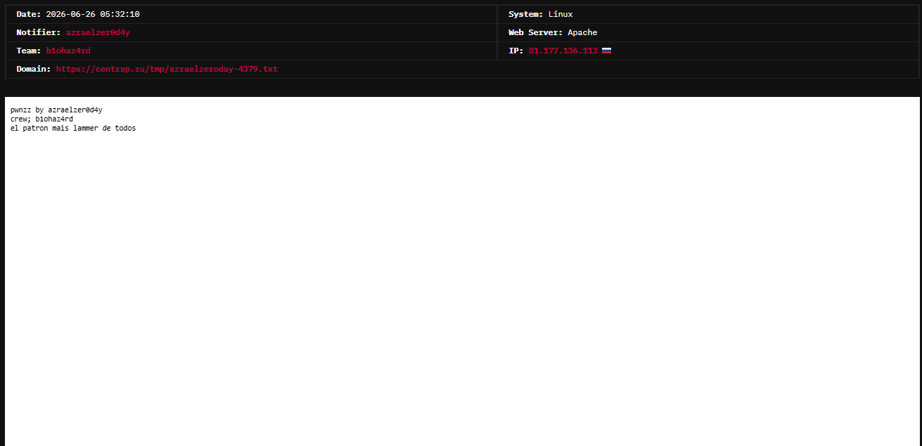 azraelzer0d4y targets the website of Center of Special Offers-xLab 威胁情报