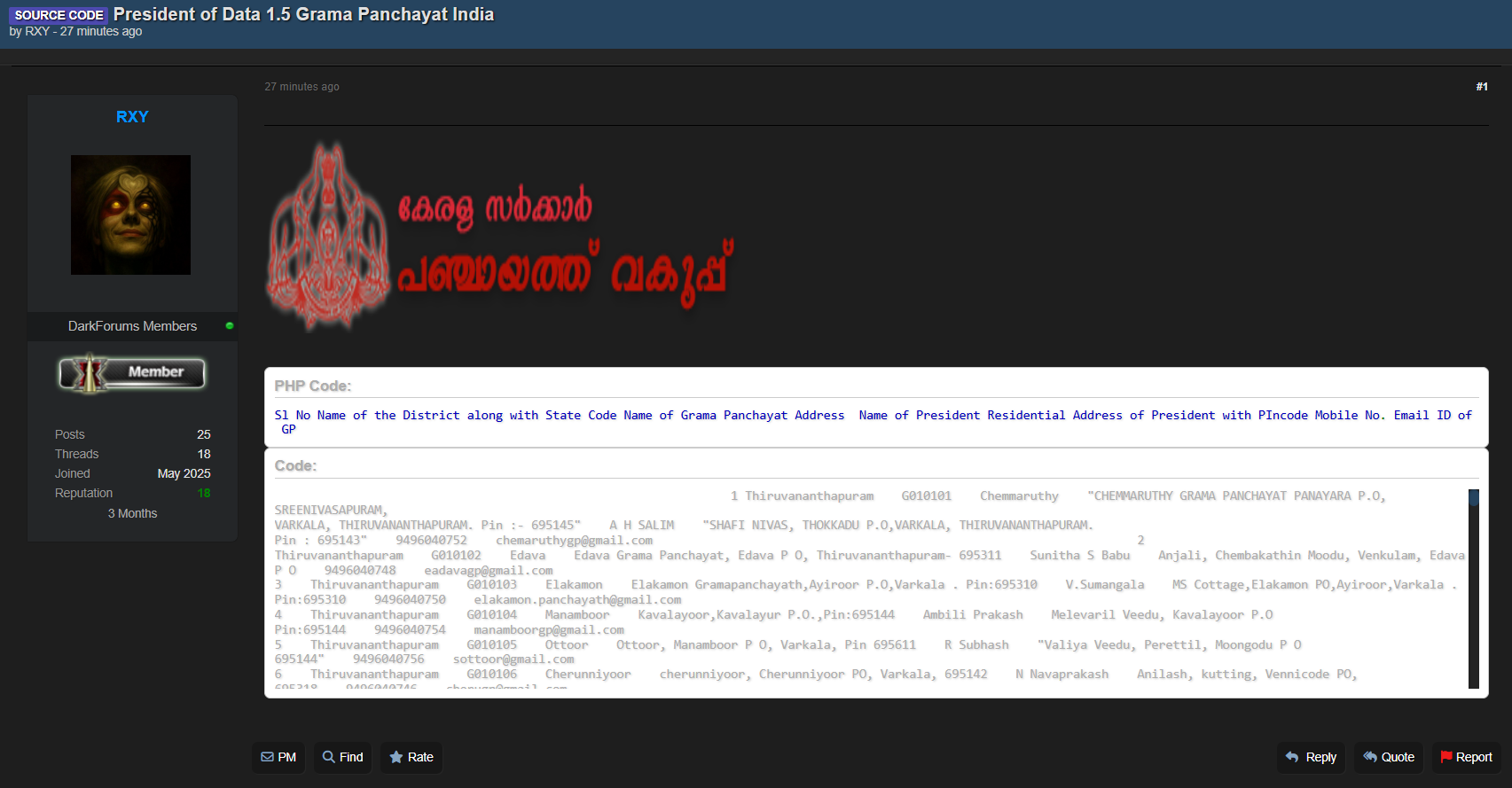喀拉拉邦地方自治政府部门涉嫌数据外泄-xLab 威胁情报