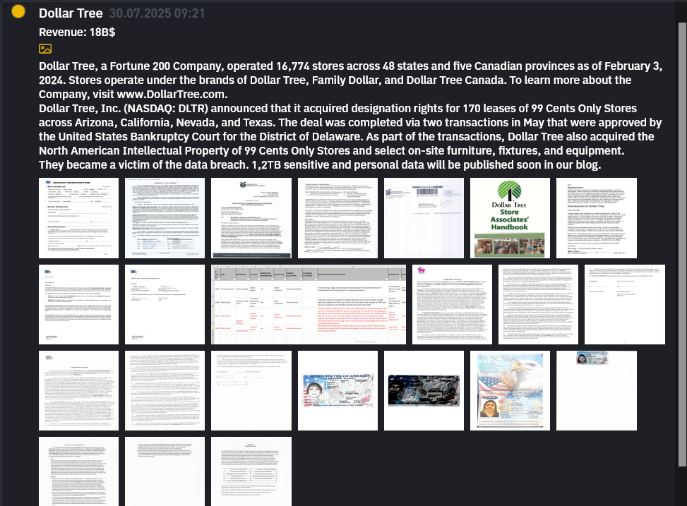 Dollar Tree成为INC RANSOM勒索软件的受害者-xLab 威胁情报