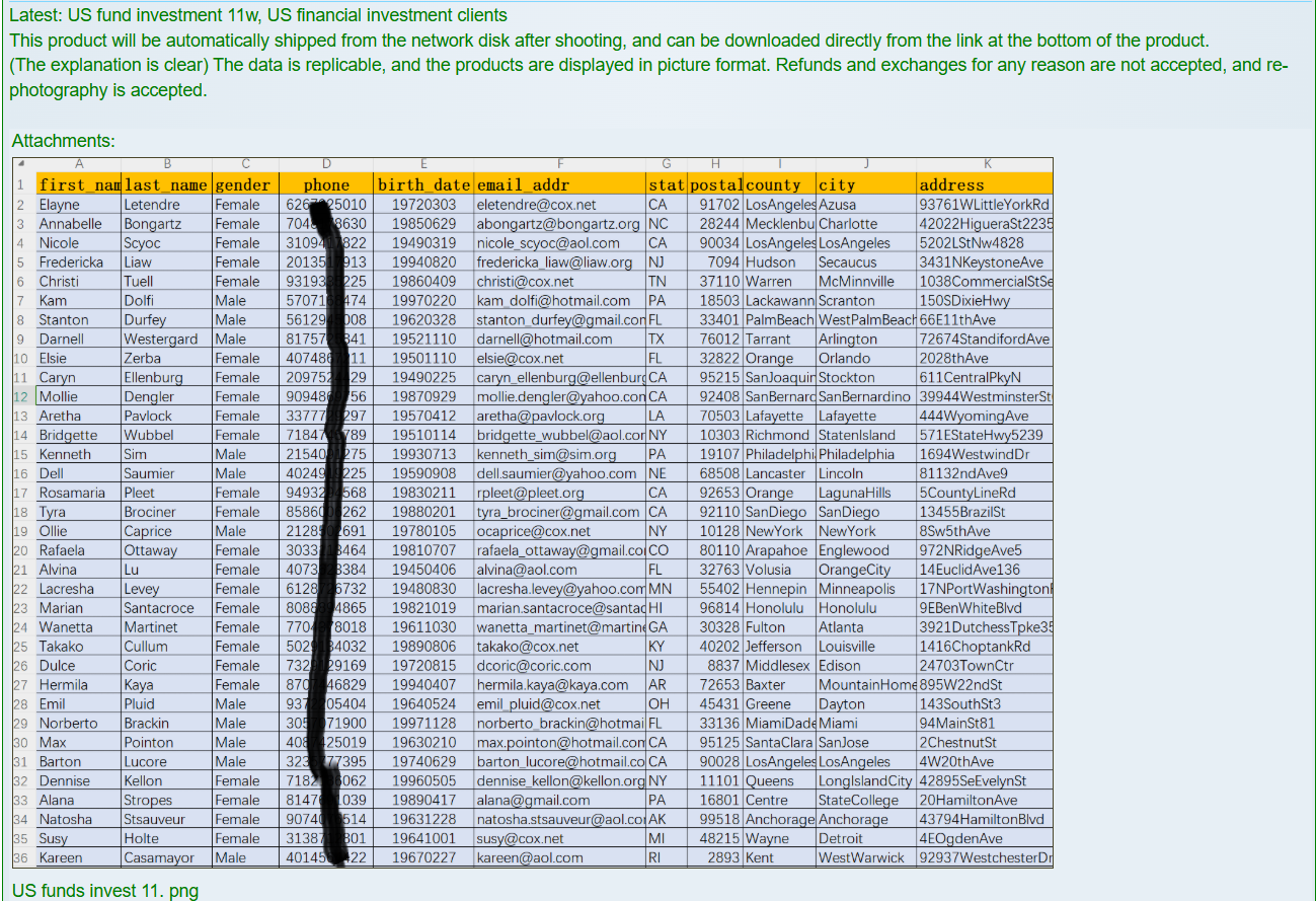 涉嫌出售美国金融投资客户数据-xLab 威胁情报