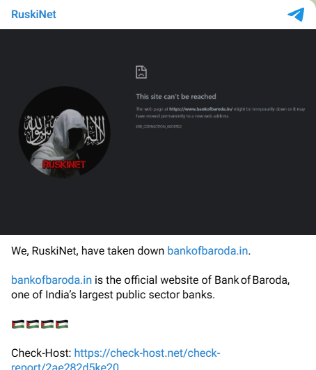 RuskiNet瞄准巴罗达银行网站-xLab 威胁情报
