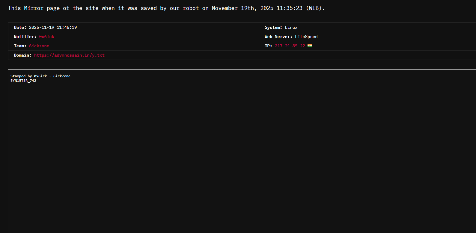 6ickzone针对M.Hossain&Associates的网站-xLab 威胁情报