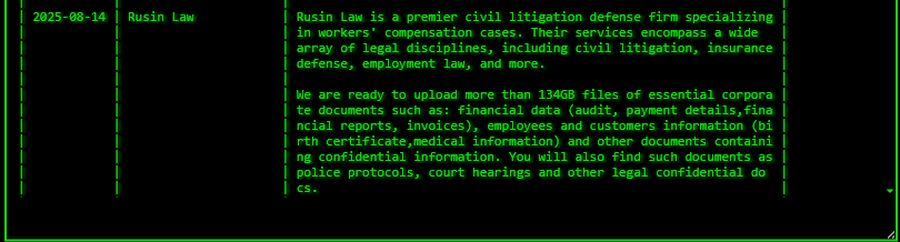 Rusin Law，Ltd.成为Akira勒索软件的受害者-xLab 威胁情报