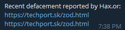 Hax.or targets the website of Techport-xLab 威胁情报