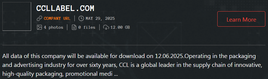 CCL Label成为Qilin勒索软件的受害者-xLab 威胁情报