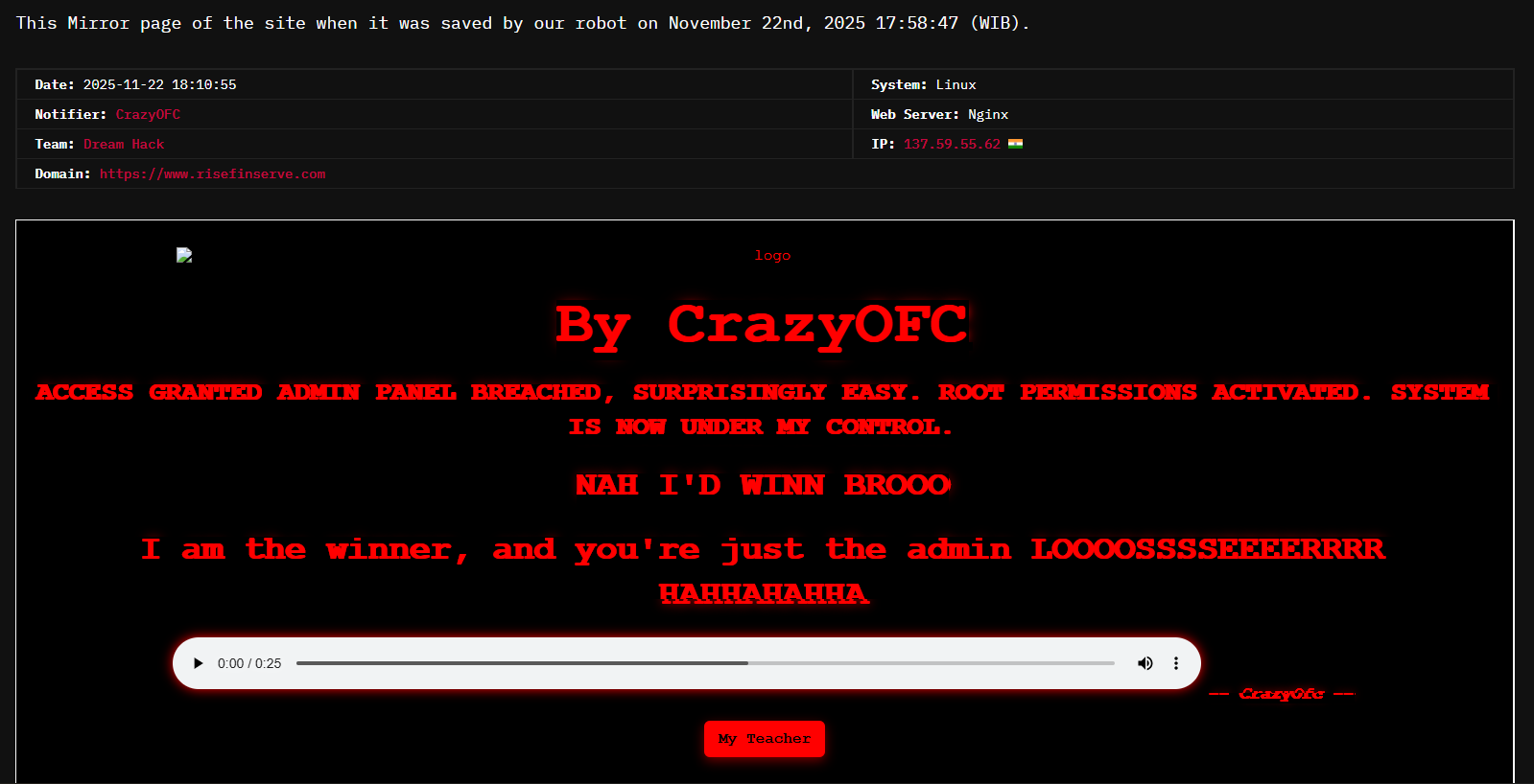 Dream Hack瞄准Rise Finserve网站-xLab 威胁情报