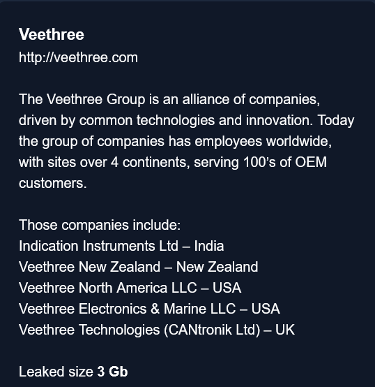 Veethree Group成为CHAOS勒索软件的受害者-xLab 威胁情报