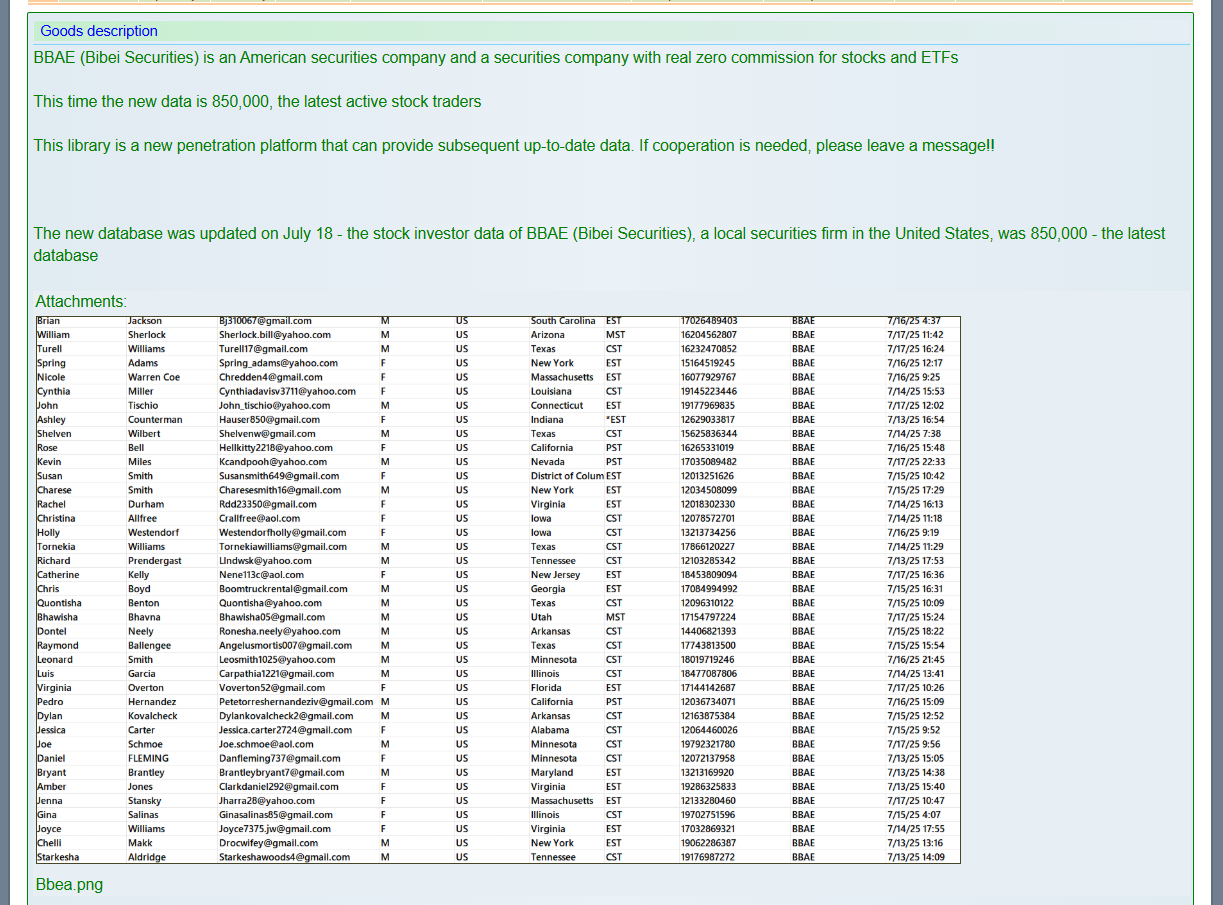 BBAE Holdings涉嫌出售数据-xLab 威胁情报