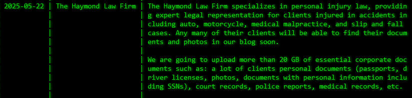 海蒙德律师事务所成为Akira勒索软件的受害者-xLab 威胁情报