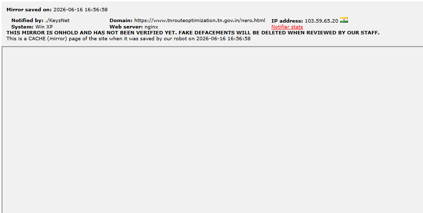 ./KeyzNet targets the website of Transport Department Tamil Nadu-xLab 威胁情报