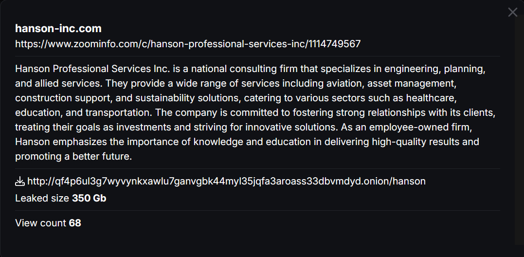 Hanson·Inc.成为CHAOS勒索软件的受害者-xLab 威胁情报