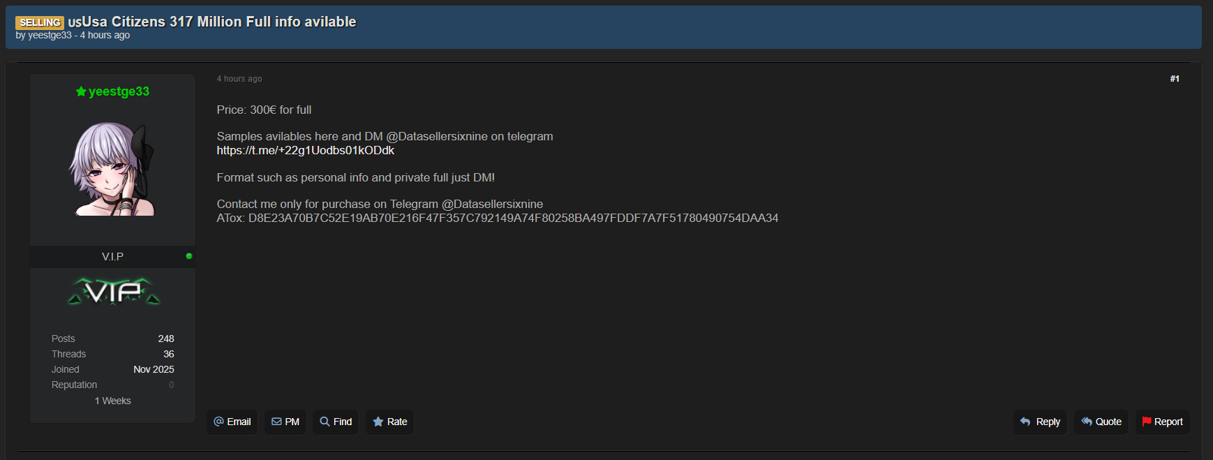 涉嫌出售美国公民数据-xLab 威胁情报