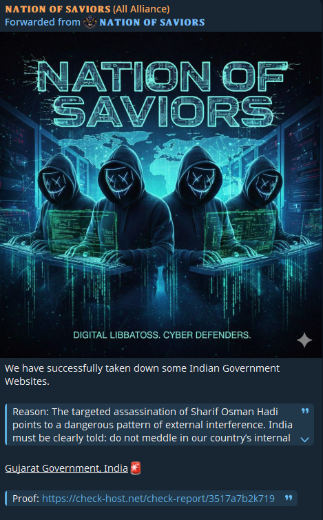 NATION OF SAVIORS的目标是GMR海得拉巴国际机场有限公司的网站。-xLab 威胁情报