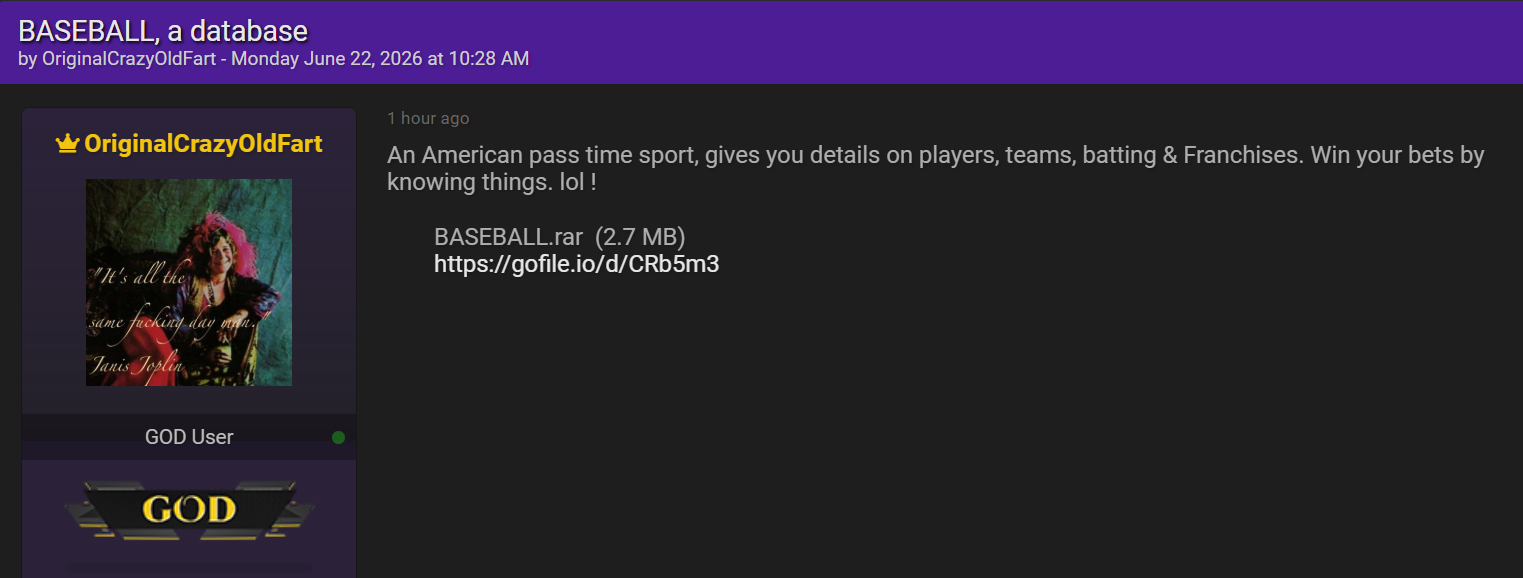 Alleged Data Leak of American passtime sports-xLab 威胁情报
