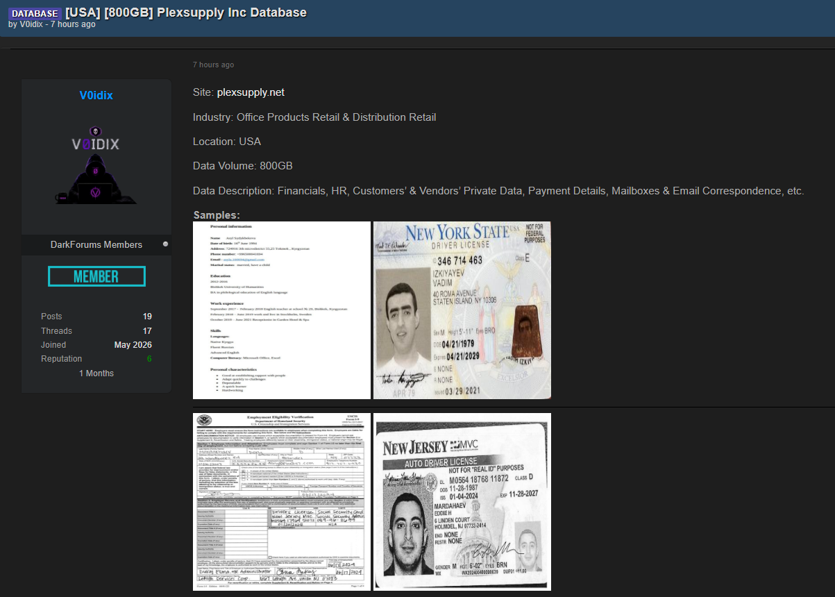 Alleged leak of Plexsupply Inc database-xLab 威胁情报