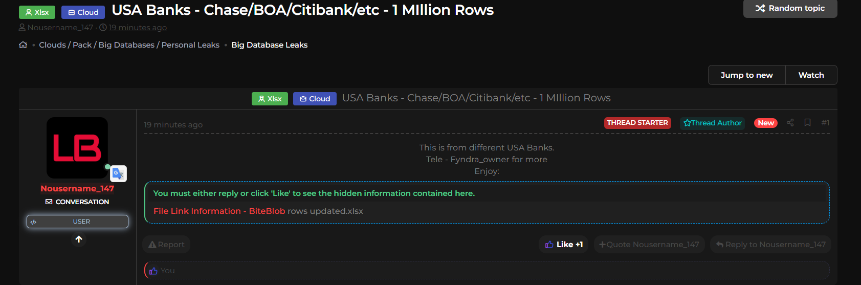 多家美国银行涉嫌数据泄露-xLab 威胁情报