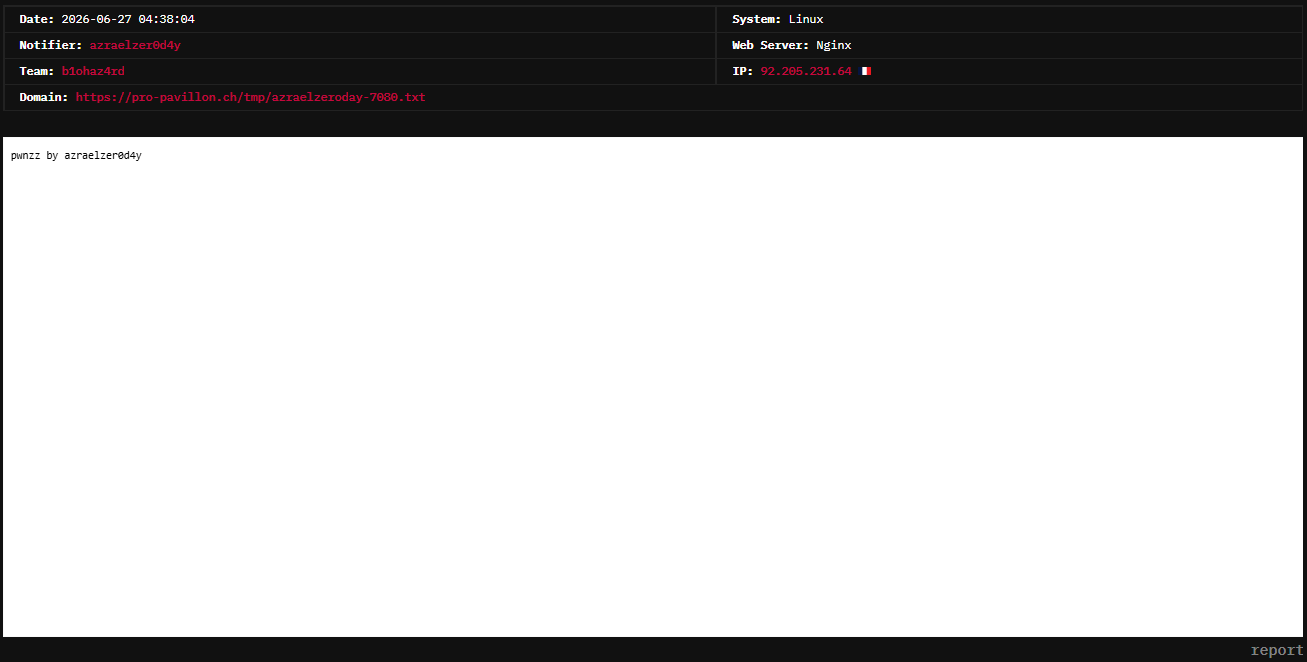 azraelzer0d4y targets the website of pro-pavillon.ch-xLab 威胁情报