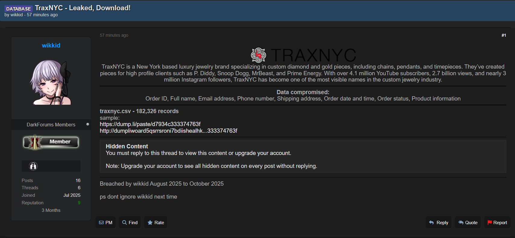 TraxNYC涉嫌数据外泄-xLab 威胁情报