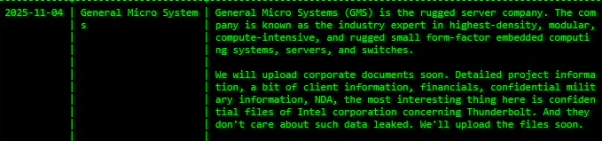 通用微系统公司成为akira勒索软件的受害者-xLab 威胁情报