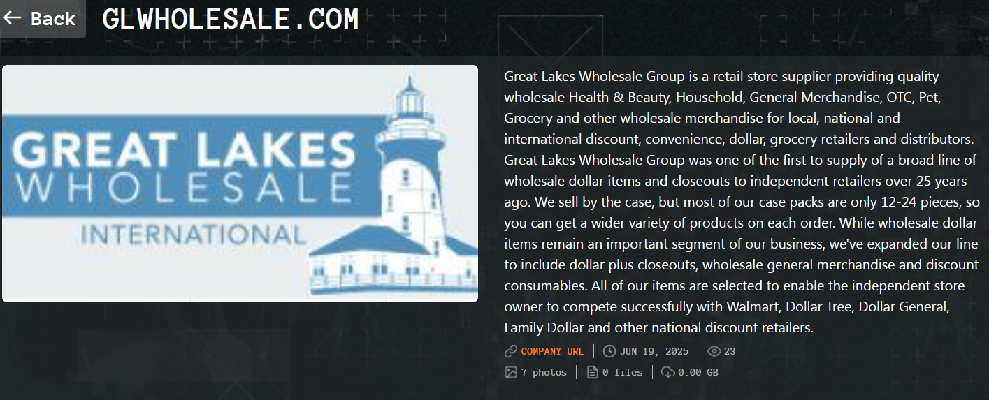 五大湖批发公司成为Qilin勒索软件的受害者-xLab 威胁情报