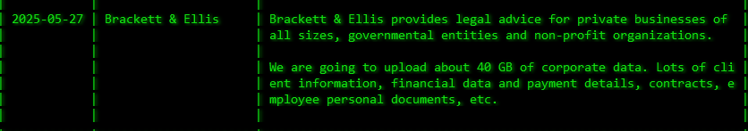 Brackett&Ellis成为Akira勒索软件的受害者-xLab 威胁情报