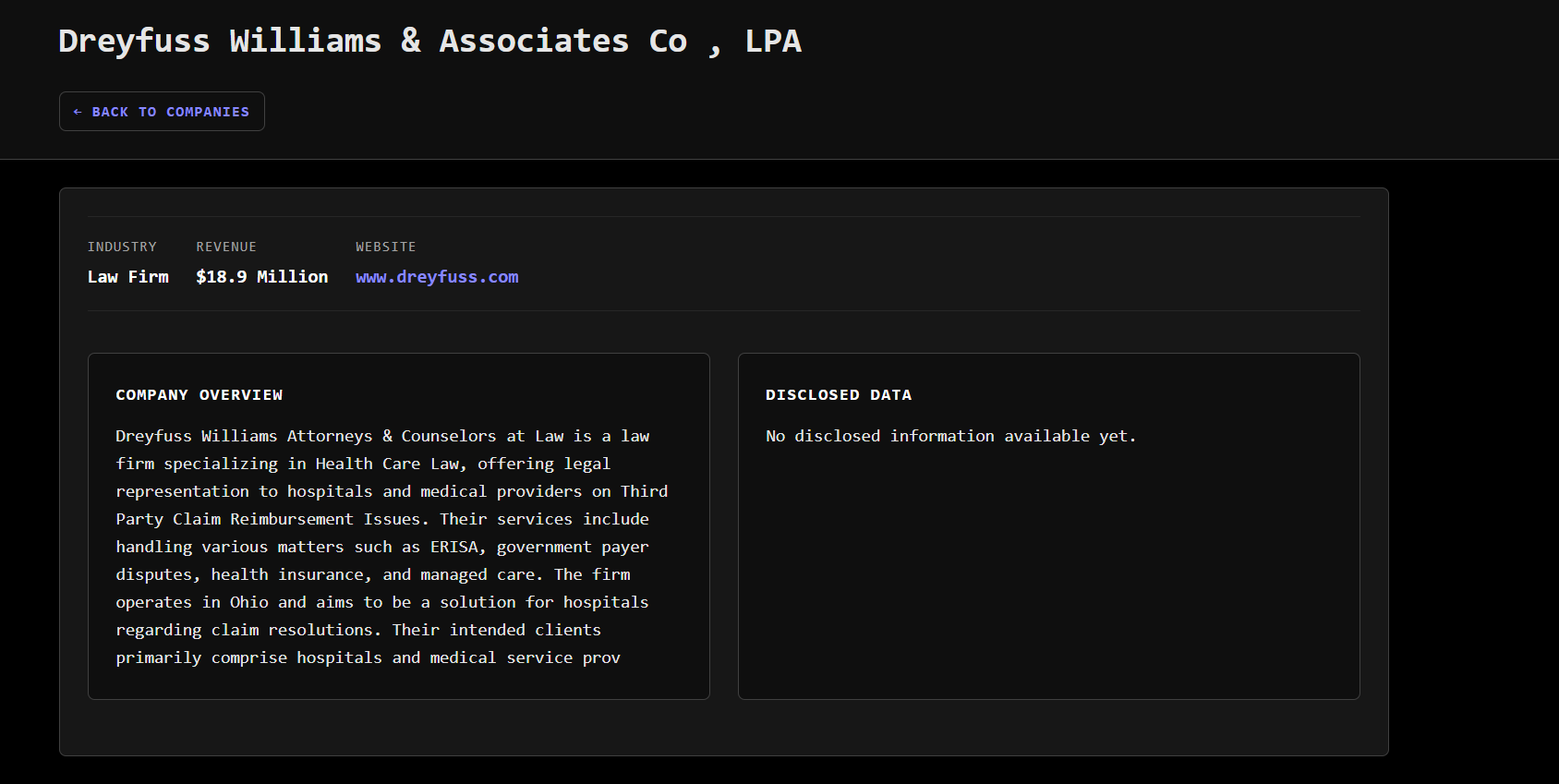 Dreyfuss Williams&Associates Co.,LPA涉嫌数据外泄-xLab 威胁情报