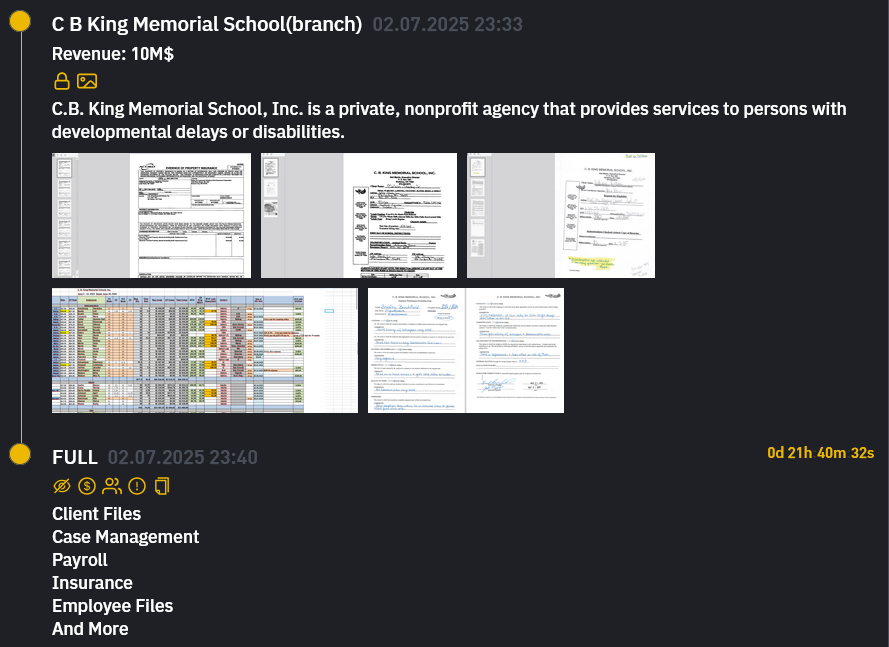 C.B.INC.国王纪念学校成为INC RANSOM勒索软件的受害者-xLab 威胁情报