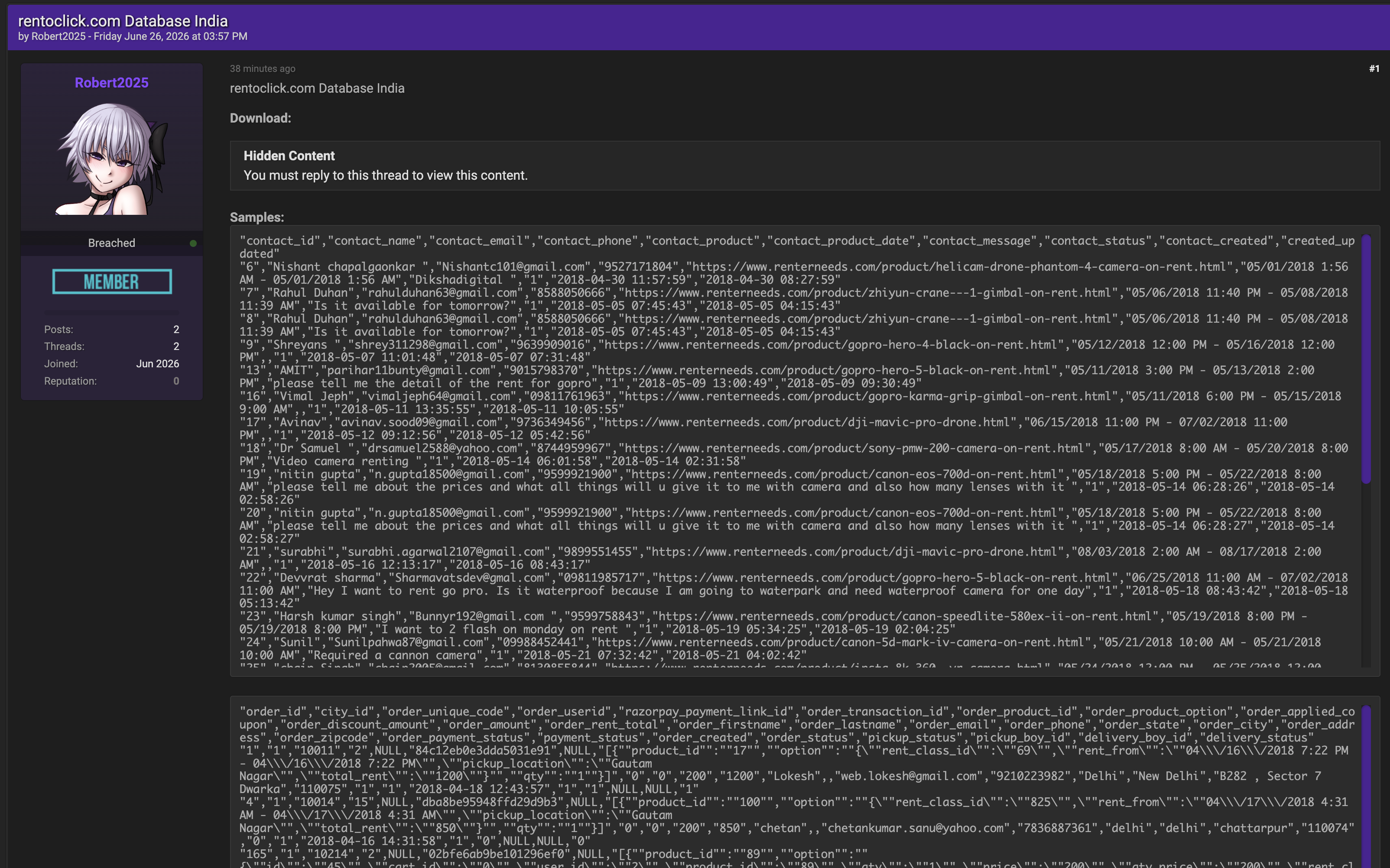 Alleged data breach of Rentoclick-xLab 威胁情报
