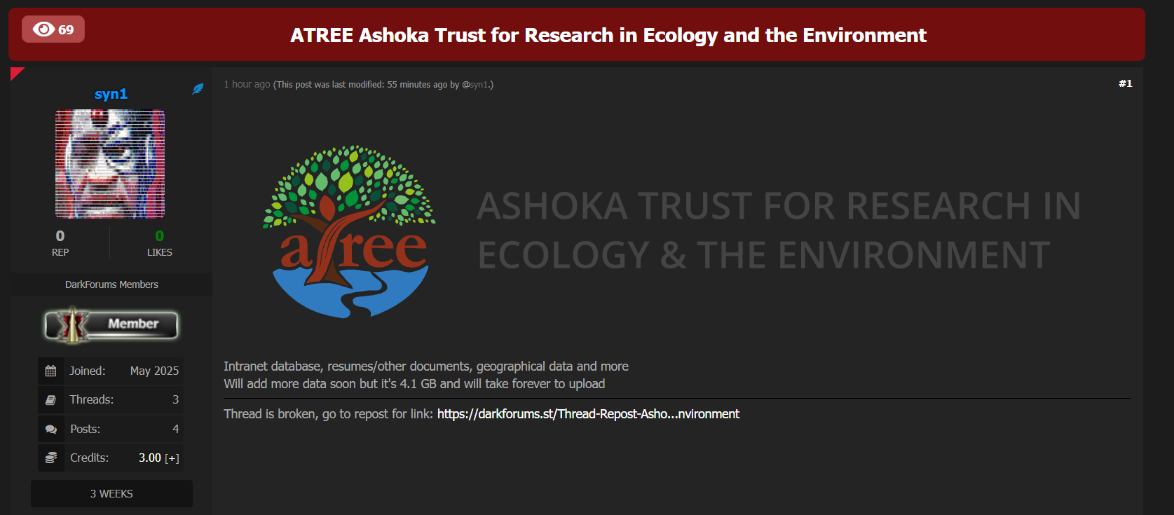 据称是阿育王生态与环境研究信托基金的数据外泄-xLab 威胁情报