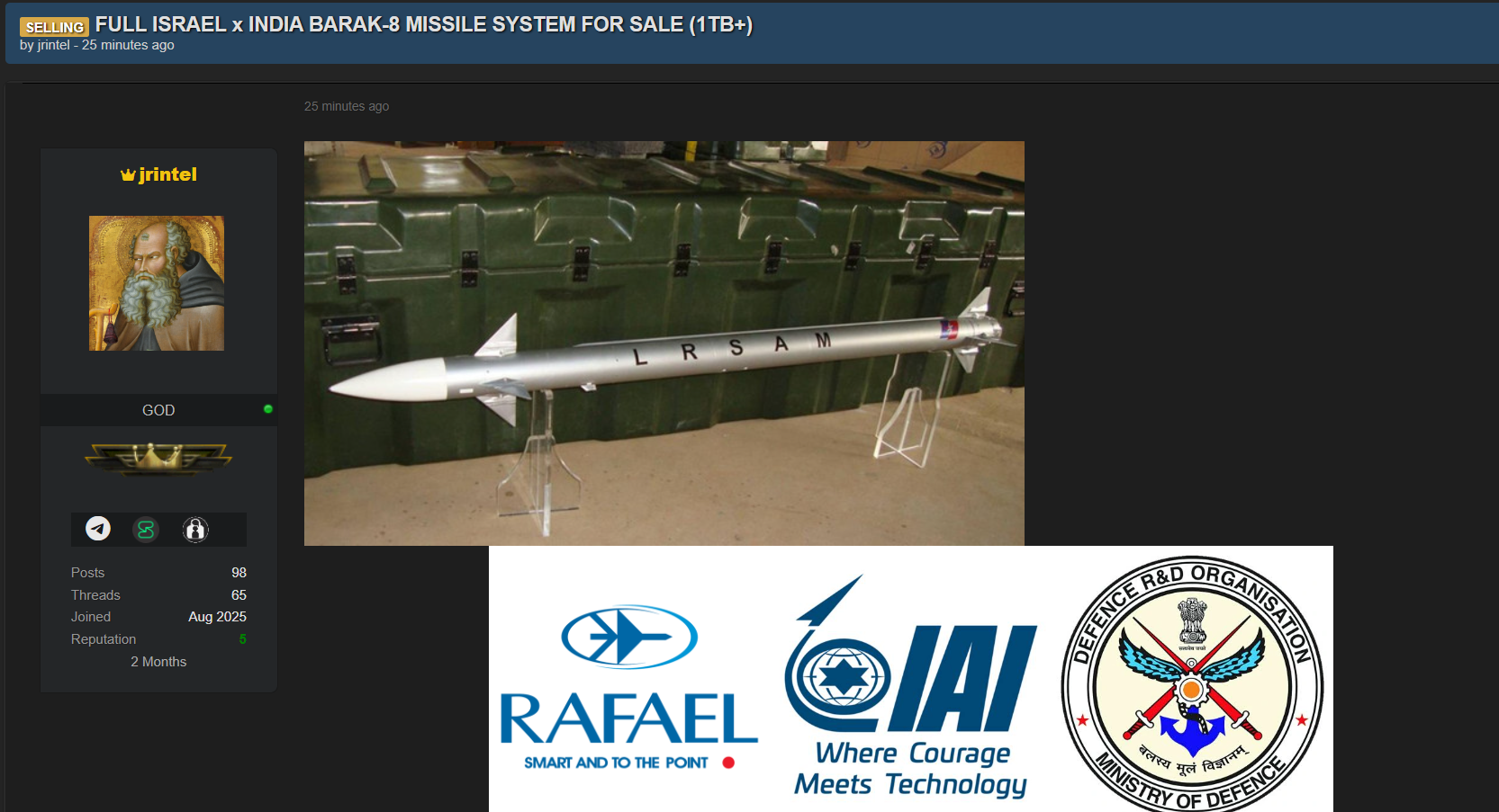 涉嫌出售巴拉克-8导弹System合同数据-xLab 威胁情报