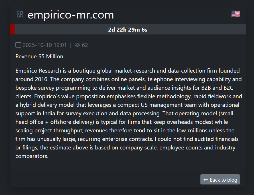 Empirico Research成为SAFEPAY勒索软件的受害者-xLab 威胁情报