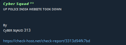 cyber 313小队瞄准北方邦警察局网站-xLab 威胁情报