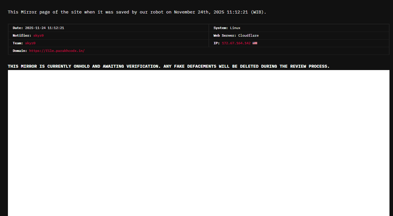skyr0针对ParakhCodx的网站-xLab 威胁情报