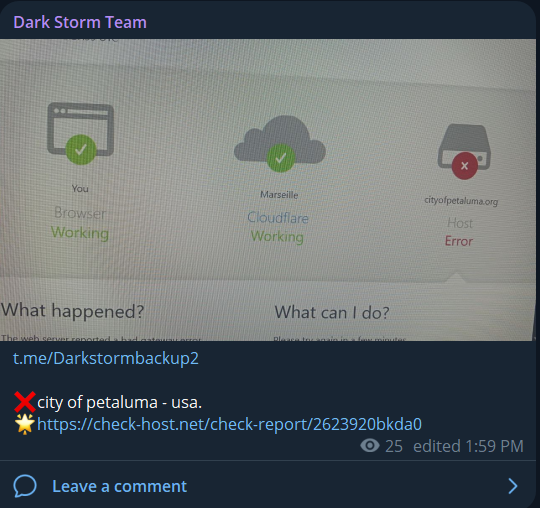 Dark Storm Team瞄准佩塔卢马市网站-xLab 威胁情报