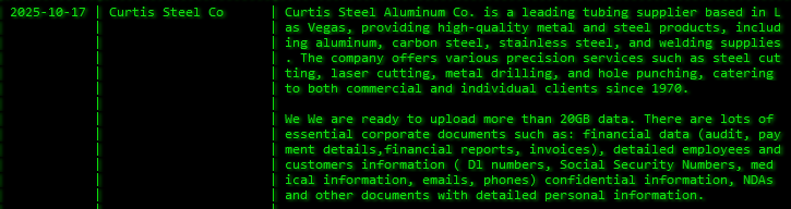 Curtis Steel成为Akira勒索软件的受害者-xLab 威胁情报