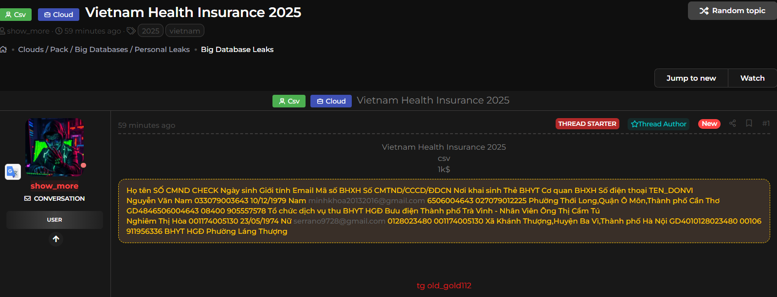 越南卫生insurance数据涉嫌泄露-xLab 威胁情报