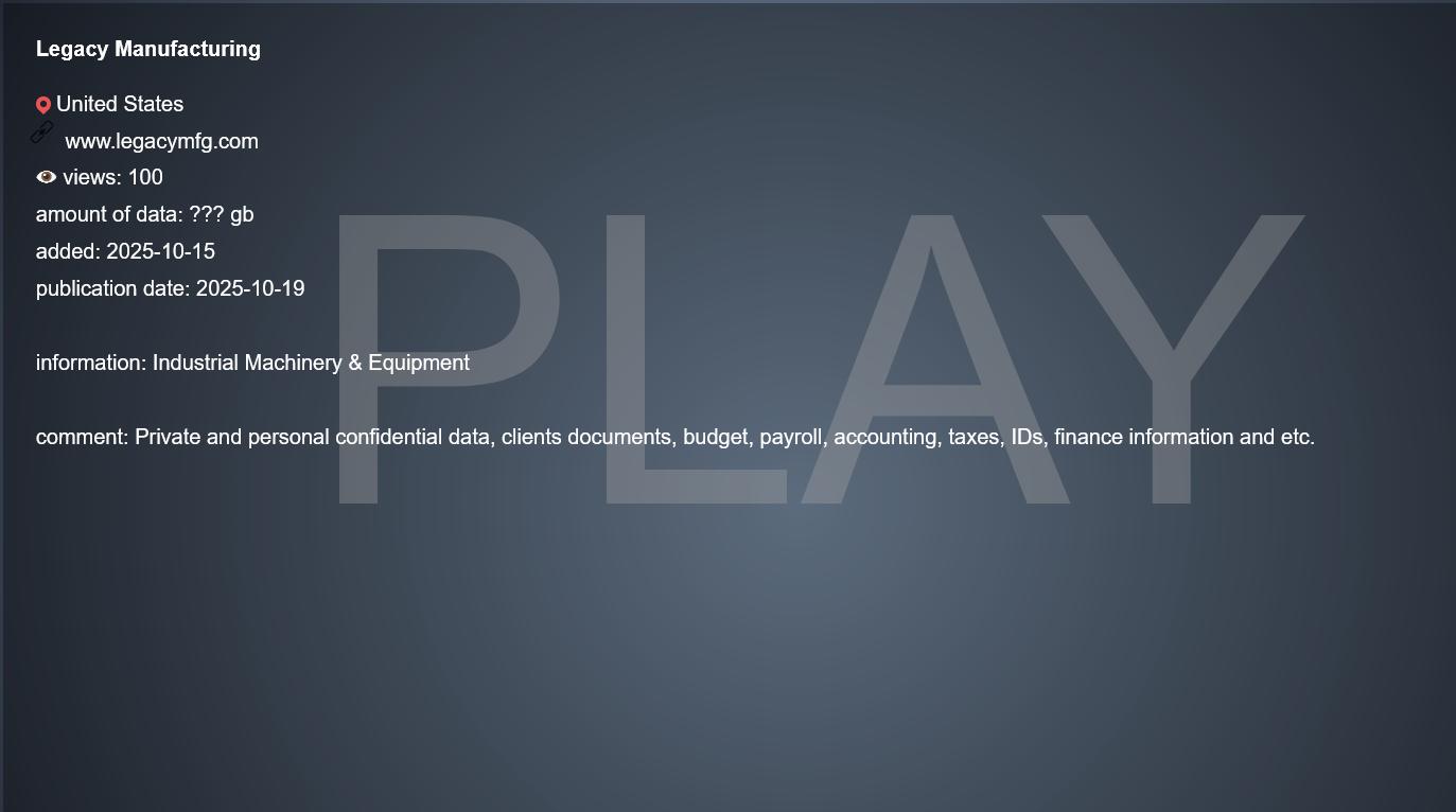 传统制造业成为PLAY勒索软件的受害者-xLab 威胁情报