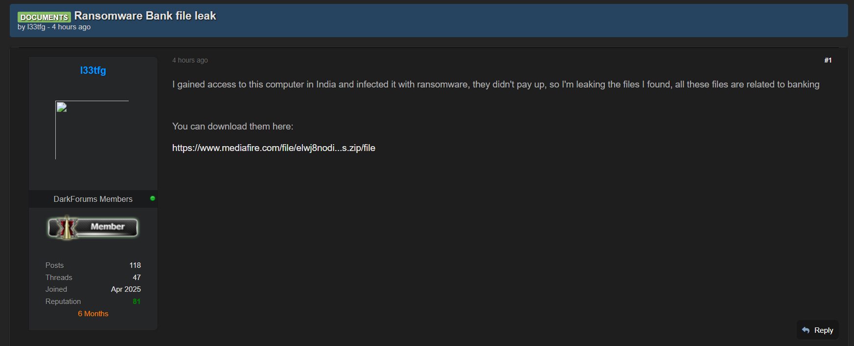 涉嫌泄露银行文件-xLab 威胁情报