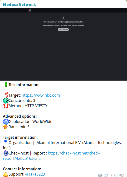 Medusa Network targets the website of National Broadcasting Company-xLab 威胁情报