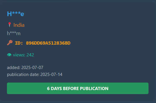 W.A.勒索集团新增未知受害者(H***e)-xLab 威胁情报