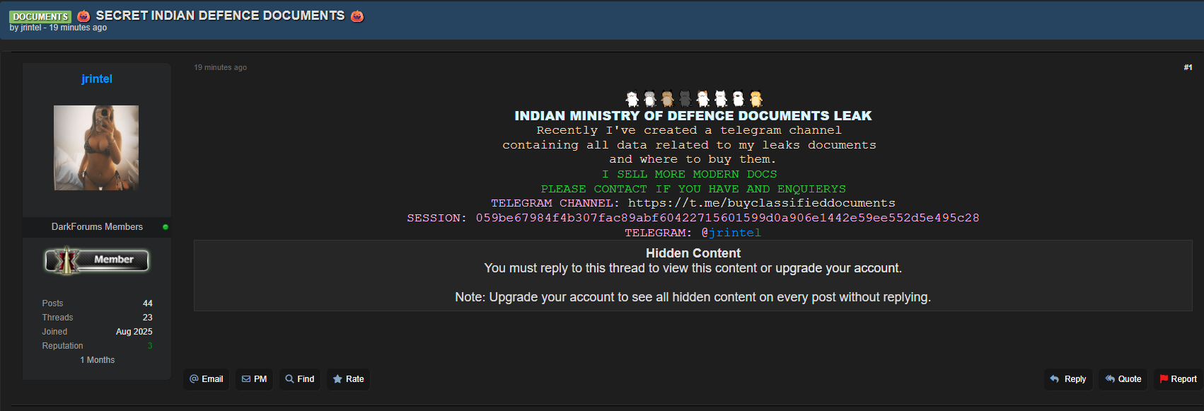 涉嫌数据泄露印度机密文件-xLab 威胁情报