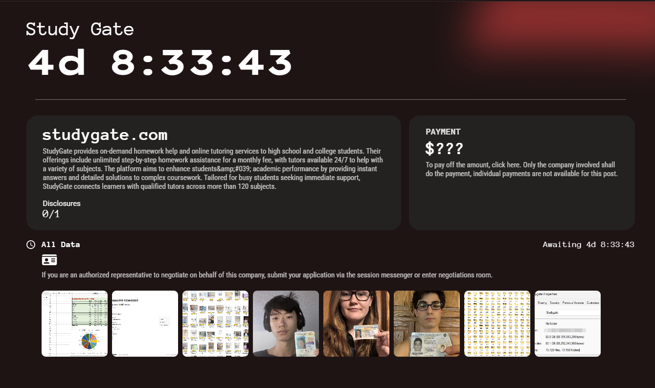 StudyGate成为Kill Security勒索软件的受害者-xLab 威胁情报