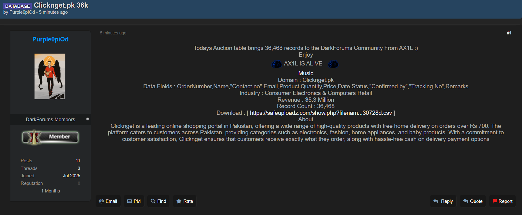 ClicknGet涉嫌数据外泄-xLab 威胁情报