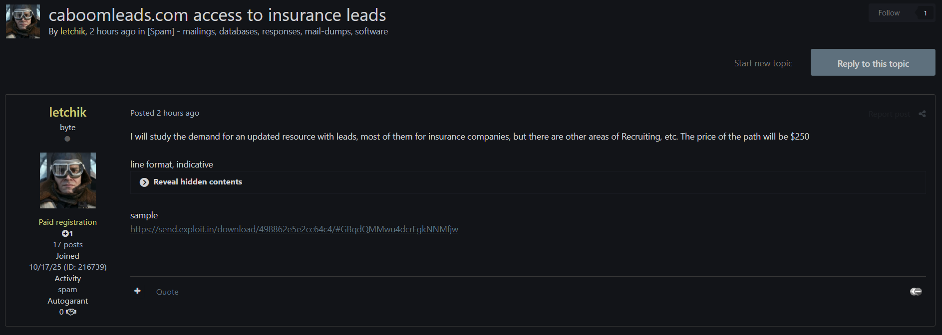 CABoom Leads涉嫌数据外泄-xLab 威胁情报