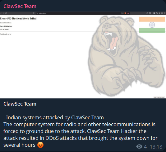 ClawSec团队瞄准Radio印度公司网站-xLab 威胁情报