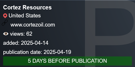 Cortez Resources，LLC成为PLAY勒索软件的受害者-xLab 威胁情报
