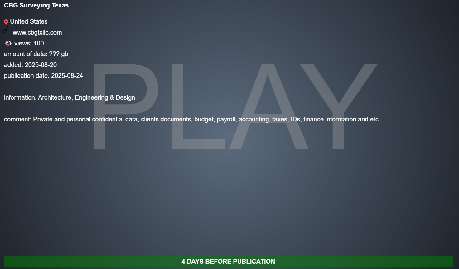 CBG调查德克萨斯成为PLAY勒索软件的受害者-xLab 威胁情报