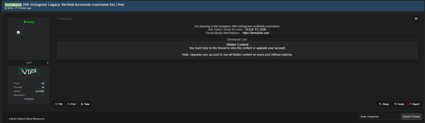 Instagram用户名涉嫌泄露-xLab 威胁情报